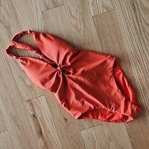 NWOT! Bar III Like It Or Knot One Piece Swimsuit Rust Orange Size Small